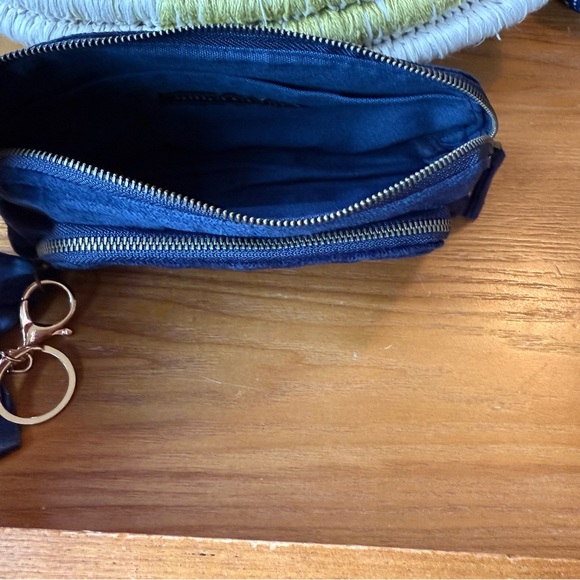 Notebook therapy Navy Velour rose and book Embroidered pencil Pouch w Bow medal - Picture 7 of 10